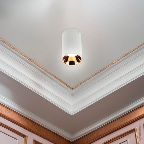 GU10 Spotlámpa Keret, Henger, Fehér/Bronz Belső Alumínium