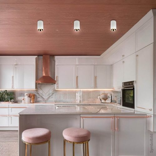 GU10 Spotlámpa Keret, Henger, Fehér/Bronz Belső Alumínium