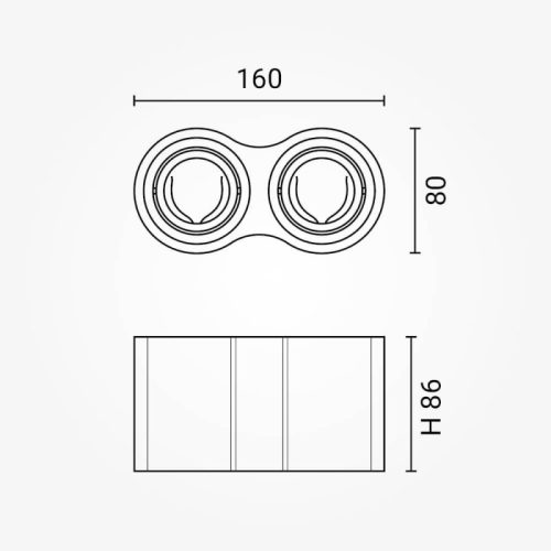 Kettes Spotlámpa Keret GU10 (Dönthető) – Fehér