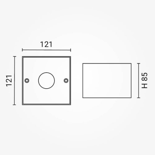 Fekete GU10 Spotlámpa Keret (Felületre Szerelhető) Négyzet – Indusztriális Dizájn
