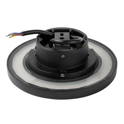 Optonica kerek fali lámpa 12W meleg fényű, alumínium, fekete