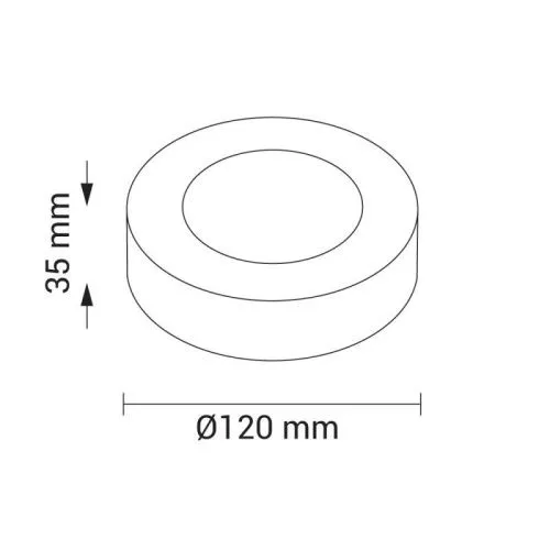 Falon kívüli LED panel 6W 480lm 4500K Ø120mm Kör