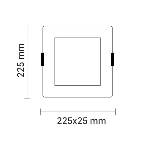 Beépíthető mini LED panel 18W 1350lm 6000K 225x225mm IP20 négyzet - Optonica
