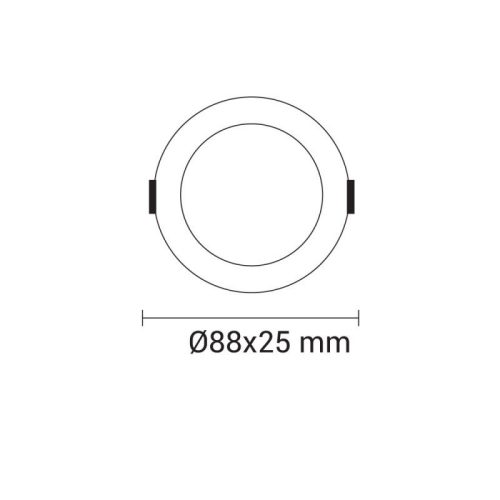 Optonica beépíthető LED panel 3W 150lm 2800K Ø85mm kör