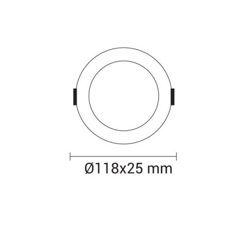 Optonica beépíthető LED panel 6W 360lm 6000K Ø118mm kör