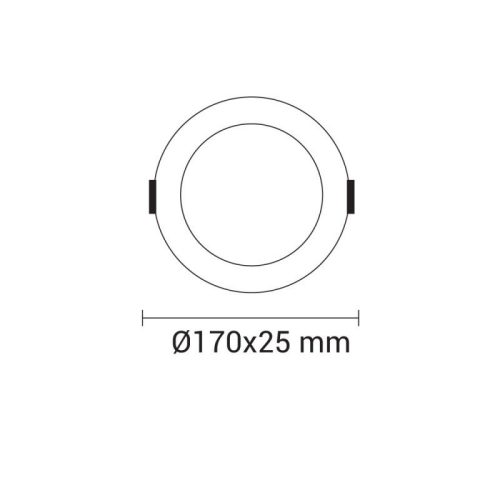 Optonica beépíthető LED panel 12W 840lm 4500K Ø170mm kör