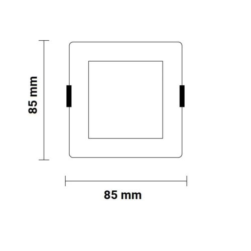 Beépíthető mini LED panel 3W 150lm 4500K 85x85mm IP20 négyzet - Optonica