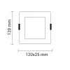Beépíthető mini LED panel 6W 360lm 6000K 120x120mm IP20 négyzet - Optonica