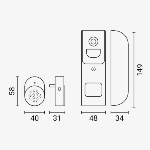 4MP felbontású okos WiFi videó kaputelefon vezeték nélküli akkumulátoros kivitelben