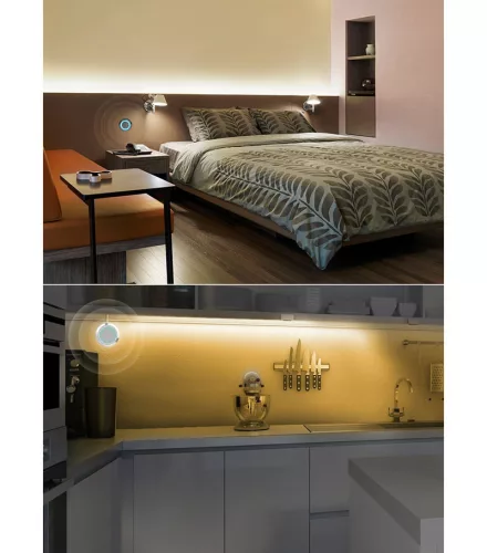 Bútorlapba Építhető Érintőkapcsoló és Dimmer 5A 12/24V (60W/100W) - Króm