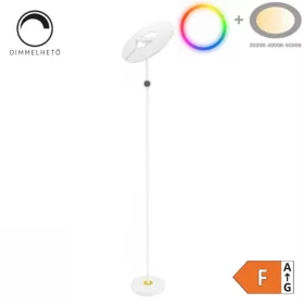 2 méter magas modern fehér RGB+CCT LED állólámpa mágneses távirányítóval