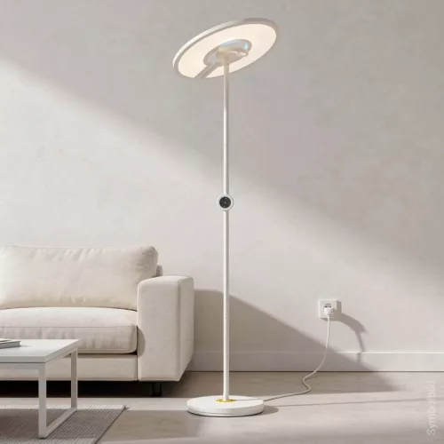 2 méter magas modern fehér RGB+CCT LED állólámpa mágneses távirányítóval