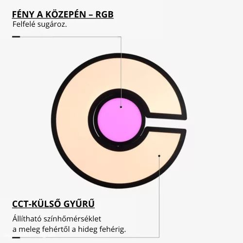 2 méter magas modern fekete RGB+CCT LED állólámpa mágneses távirányítóval