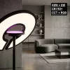2 méter magas modern fekete RGB+CCT LED állólámpa mágneses távirányítóval