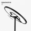 2 méter magas modern fekete RGB+CCT LED állólámpa mágneses távirányítóval