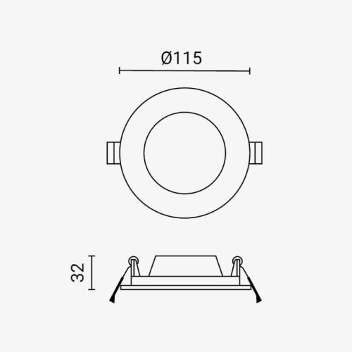 6W-os beépíthető kerek LED panel 450 lumen fényerővel és IP44-es vízállósággal