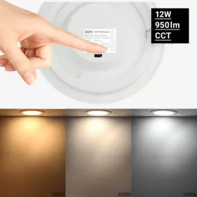 12W-os beépíthető kerek LED panel 950 lumen fényerővel és IP44-es vízállósággal