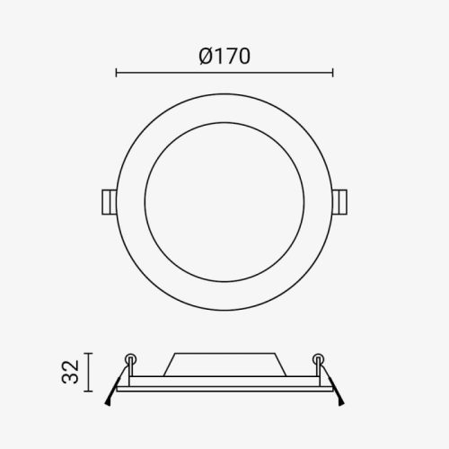 12W-os beépíthető kerek LED panel 950 lumen fényerővel és IP44-es vízállósággal