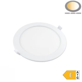 18W-os kerek, IP44 vízálló beépíthető LED panel állítható színhőmérséklettel