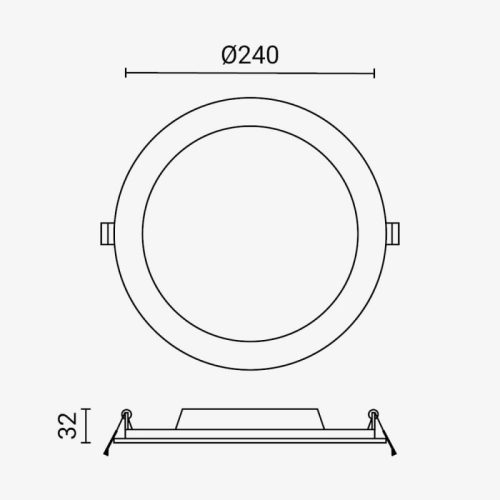 24W-os kerek, IP44 vízálló beépíthető LED panel állítható színhőmérséklettel