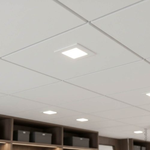 12W-os beépíthető négyzet alakú LED panel 950 lumen fényerővel és IP44-es vízállósággal