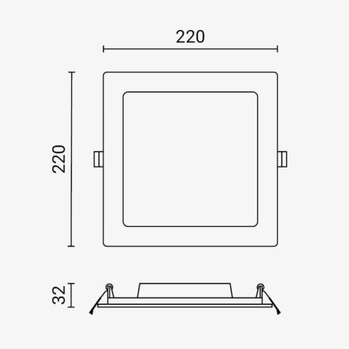 24W-os négyzet alakú, IP44 vízálló beépíthető LED panel állítható színhőmérséklettel