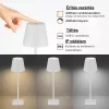 Fehér Kültéri LED Asztali Lámpa Újratölthető Akkumulátorral, 2.5W, CCT, Dimmelhető, IP44