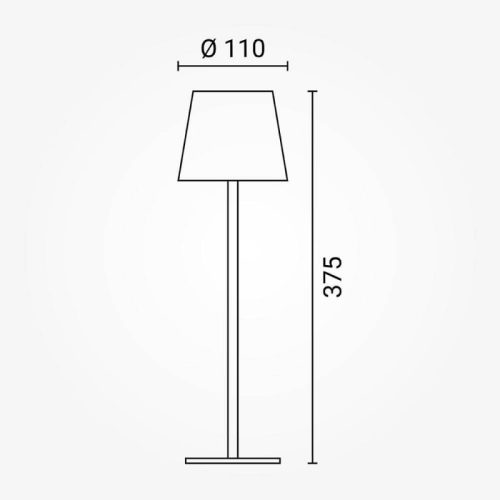Fehér Kültéri LED Asztali Lámpa Újratölthető Akkumulátorral, 2.5W, CCT, Dimmelhető, IP44