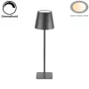 Szürke Kültéri LED Asztali Lámpa Újratölthető Akkumulátorral, 2.5W, CCT, Dimmelhető, IP44