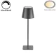Szürke Kültéri LED Asztali Lámpa Újratölthető Akkumulátorral, 2.5W, CCT, Dimmelhető, IP44