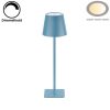 Kék Kültéri LED Asztali Lámpa Újratölthető Akkumulátorral, 2.5W, CCT, Dimmelhető, IP44