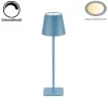 Kék Kültéri LED Asztali Lámpa Újratölthető Akkumulátorral, 2.5W, CCT, Dimmelhető, IP44