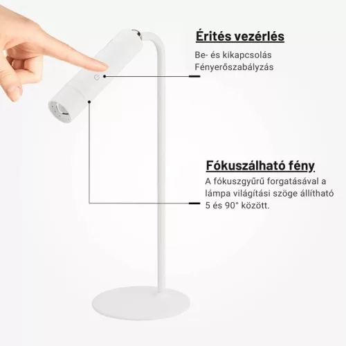 Multifunkciós LED asztali lámpa 3W – vezeték nélküli töltővel, USB kimenettel és érintésvezérléssel