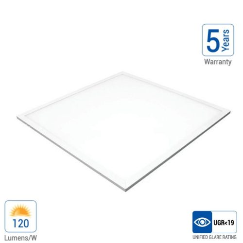 LED panel 60x60cm 40W 4800lm 6000K 120lm/W UGR<19 5 év garanciával