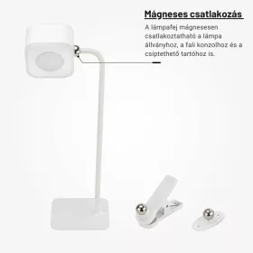 Multifunkciós LED asztali lámpa 3W – vezeték nélküli, USB kimenettel és érintésvezérléssel
