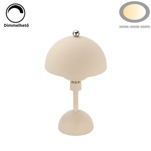 Mágneses Asztali Lámpa Akkumulátorral, 4W, Állítható színhőmérséklettel (CCT), Khaki