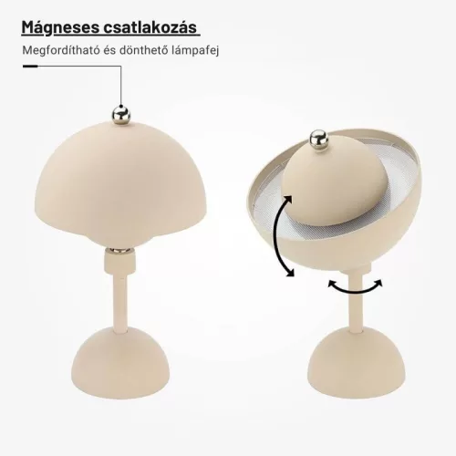 Mágneses Asztali Lámpa Akkumulátorral, 4W, Állítható színhőmérséklettel (CCT), Khaki