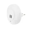 Optonica 276 konnektorba dugható 0.5W-os beépített alkonyérzékelős és 2 db USB csatlakozóval ellátott automata LED éjszakai fény fehér színben