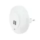Optonica 276 konnektorba dugható 0.5W-os beépített alkonyérzékelős és 2 db USB csatlakozóval ellátott automata LED éjszakai fény fehér színben