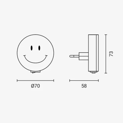 Optonica 279 konnektorba dugható 0.5W-os Smiley mintás kapcsolós LED éjszakai fény és irányfény