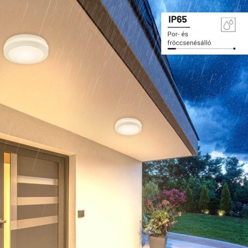 Kültéri IP védett LED mennyezeti lámpa 20W 1900lm CCT(állítható színhőmérséklet) IP65, Fehér
