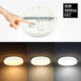  Kültéri IP védett LED mennyezeti lámpa 30W 3000lm CCT(állítható színhőmérséklet) IP65, Fehér