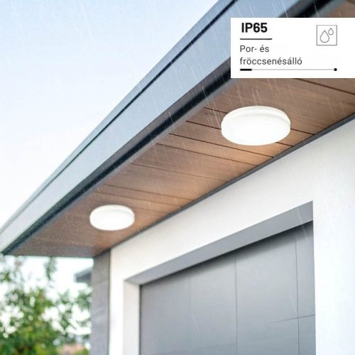 Kültéri IP védett LED mennyezeti lámpa 30W 3000lm CCT(állítható színhőmérséklet) IP65, Fehér
