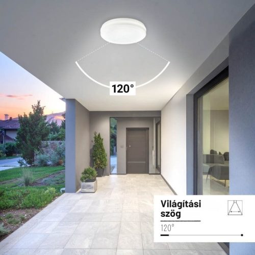 Kültéri IP védett LED mennyezeti lámpa 30W 3000lm CCT(állítható színhőmérséklet) IP65, Fehér