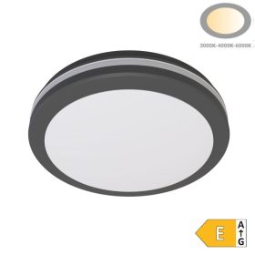   Kültéri IP védett LED mennyezeti lámpa 30W 3000lm CCT(állítható színhőmérséklet) IP65, Fekete