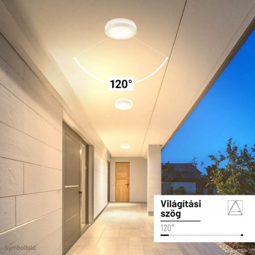 Kültéri IP védett LED mennyezeti lámpa mikrohullámú szenzorral, 20W 1900lm CCT(állítható színhőmérséklet) IP65, Fehér