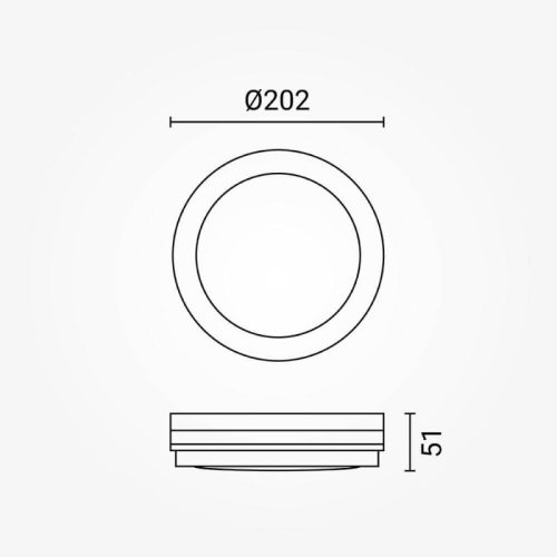 Kültéri IP védett LED mennyezeti lámpa mikrohullámú szenzorral, 20W 1900lm CCT(állítható színhőmérséklet) IP65, Dimmelhető, Fekete