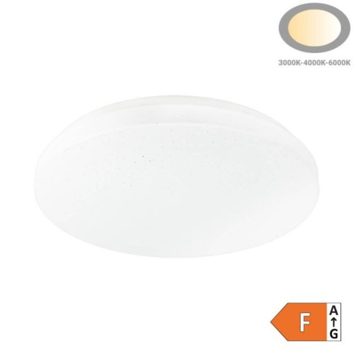 CCT LED Mennyezeti Lámpa 18W 1550lm Kristály Effekttel – Változtatható Színhőmérsékletű, Kerek, Ø33,5cm