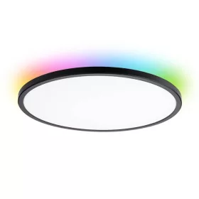   Állítható színhőmérsékletű mennyezeti lámpa RGB háttérfénnyel 18W 29cm 1440lm fekete