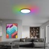 Állítható színhőmérsékletű mennyezeti lámpa RGB háttérfénnyel 18W 29cm 1440lm fekete